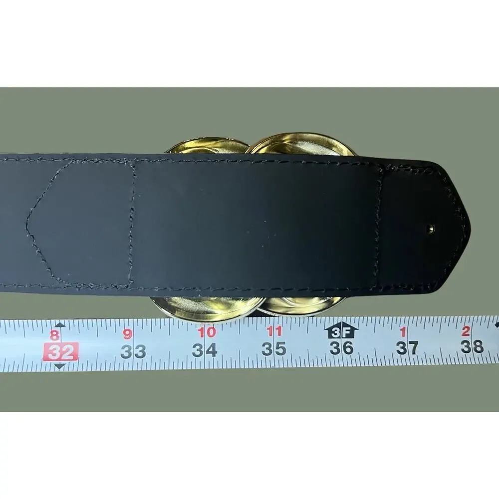ZARA Belt, Dark Brown, Gator Textured, Gold Buckle| 36”